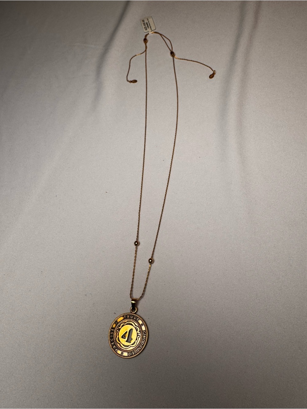 Alex and Ani Gold-Tone Coin Medallion Necklace with Yellow Accent